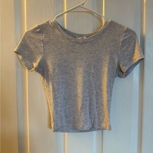 Gray crop top